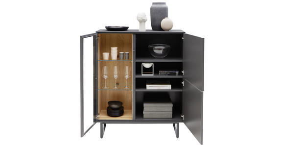 HIGHBOARD 105/127,3/37,1 cm - Anthrazit, Design, Glas/Holzwerkstoff (105/127,3/37,1cm) - Dieter Knoll