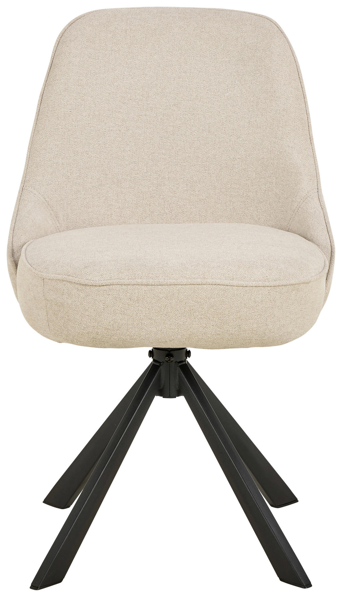 STUHL  in Stahl Flachgewebe  - Beige/Schwarz, Trend, Textil/Metall (52/83,5/56cm) - MID.YOU
