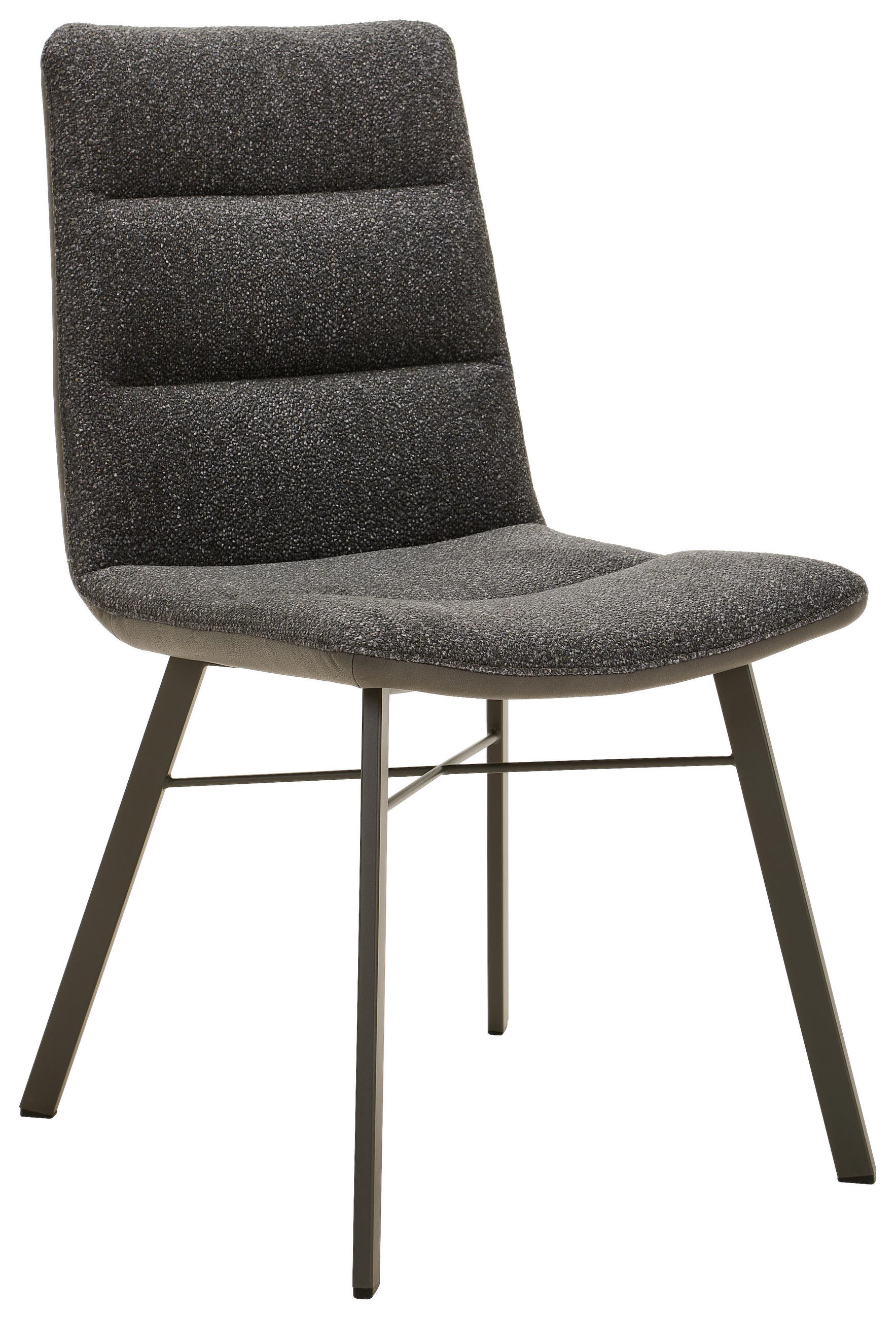 STUHL Bouclé Dunkelgrau  - Dunkelgrau/Hellgrau, Design, Textil/Metall (49/88,5/65cm) - Bert Plantagie