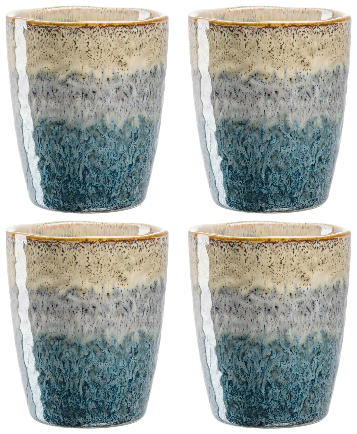 TASSENSET 4-teilig  - Blau/Anthrazit, LIFESTYLE, Keramik (8,2/10/8,2cm) - Leonardo