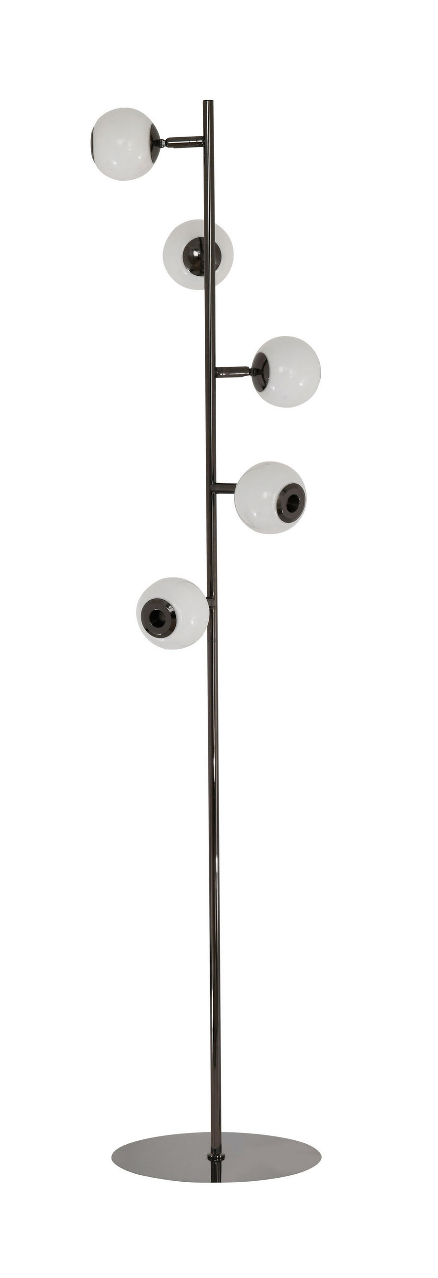 LED-STEHLEUCHTE Luberon 32,5/151/32,5 cm  - Schwarzchrom, Design, Glas/Kunststoff (32,5/151/32,5cm)
