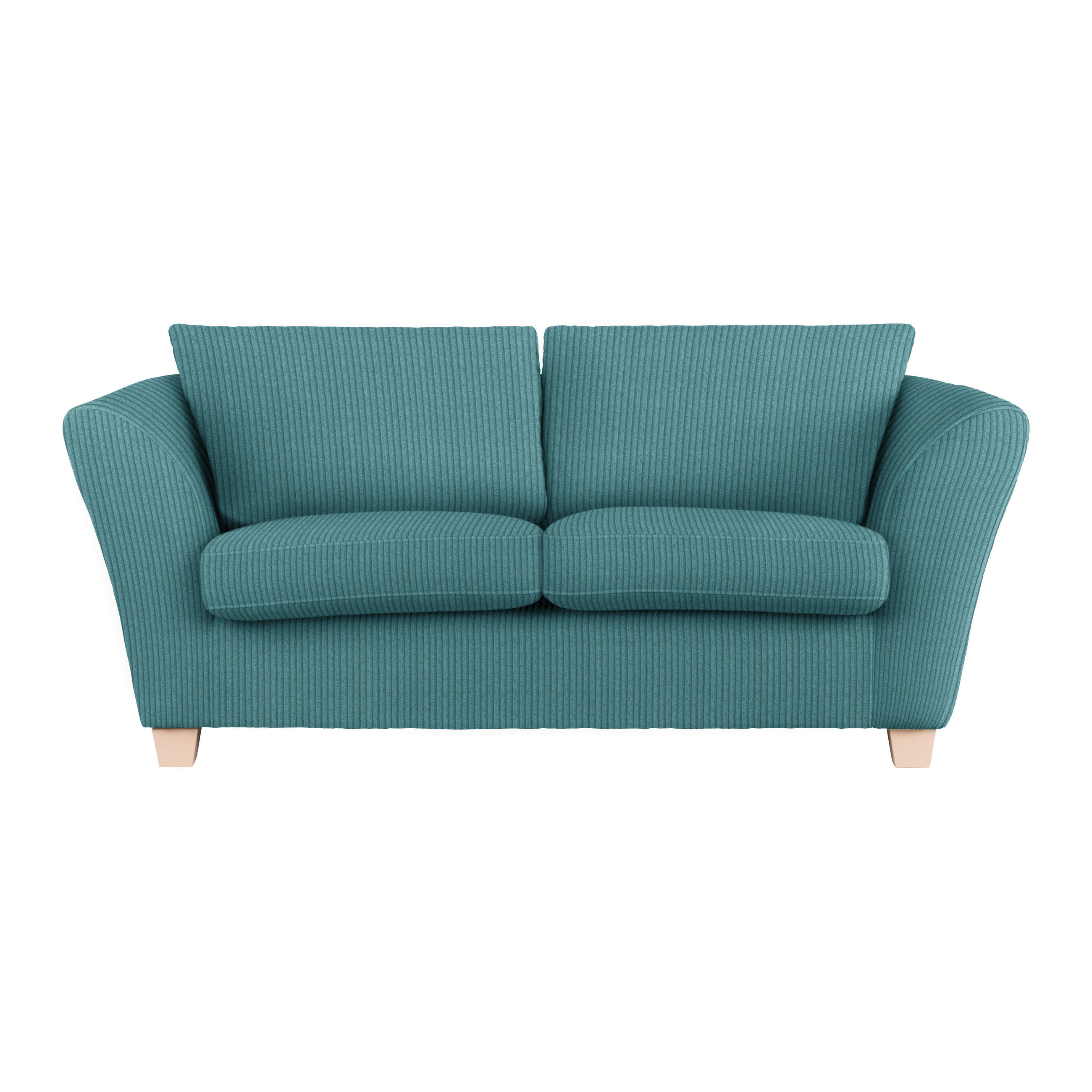 2-SITS SOFFA i textil petrol  - petrol/naturfärgad, trä/textil (190/70-85/95cm) - MID.YOU