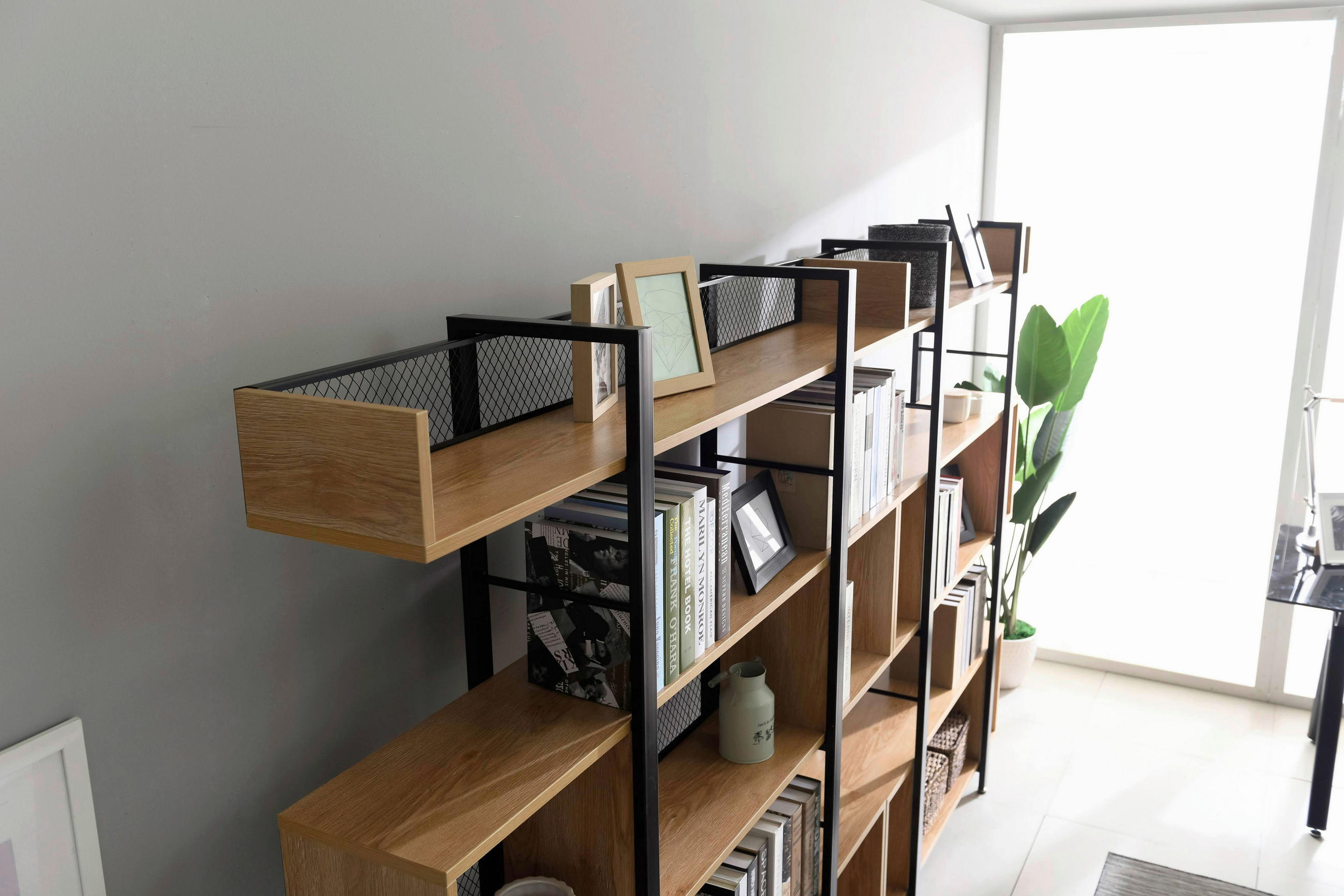 Thumbnail - Livetastic Regal, Natur, Schwarz, Metall, Holzwerkstoff, 120x180x30 cm, Wohnzimmer, Regale, Bücherregale