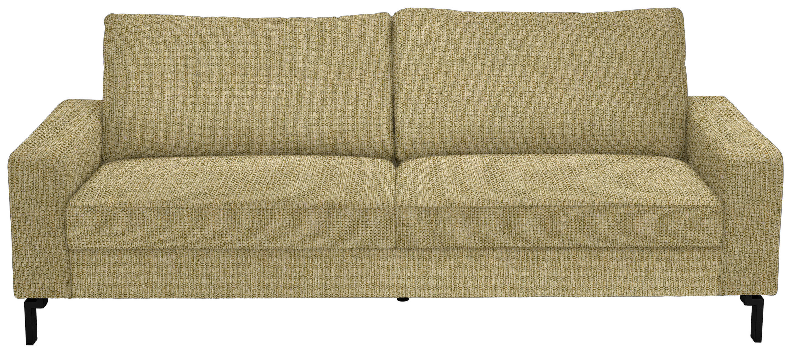 3-SITZER-SOFA in Flachgewebe Gelb, Hellgrün  - Gelb/Schwarz, Design, Textil/Metall (218/86/97cm) - Hom`in