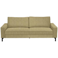 3-SITZER-SOFA in Flachgewebe Gelb, Hellgrün  - Gelb/Schwarz, Design, Textil/Metall (218/86/97cm) - Hom`in