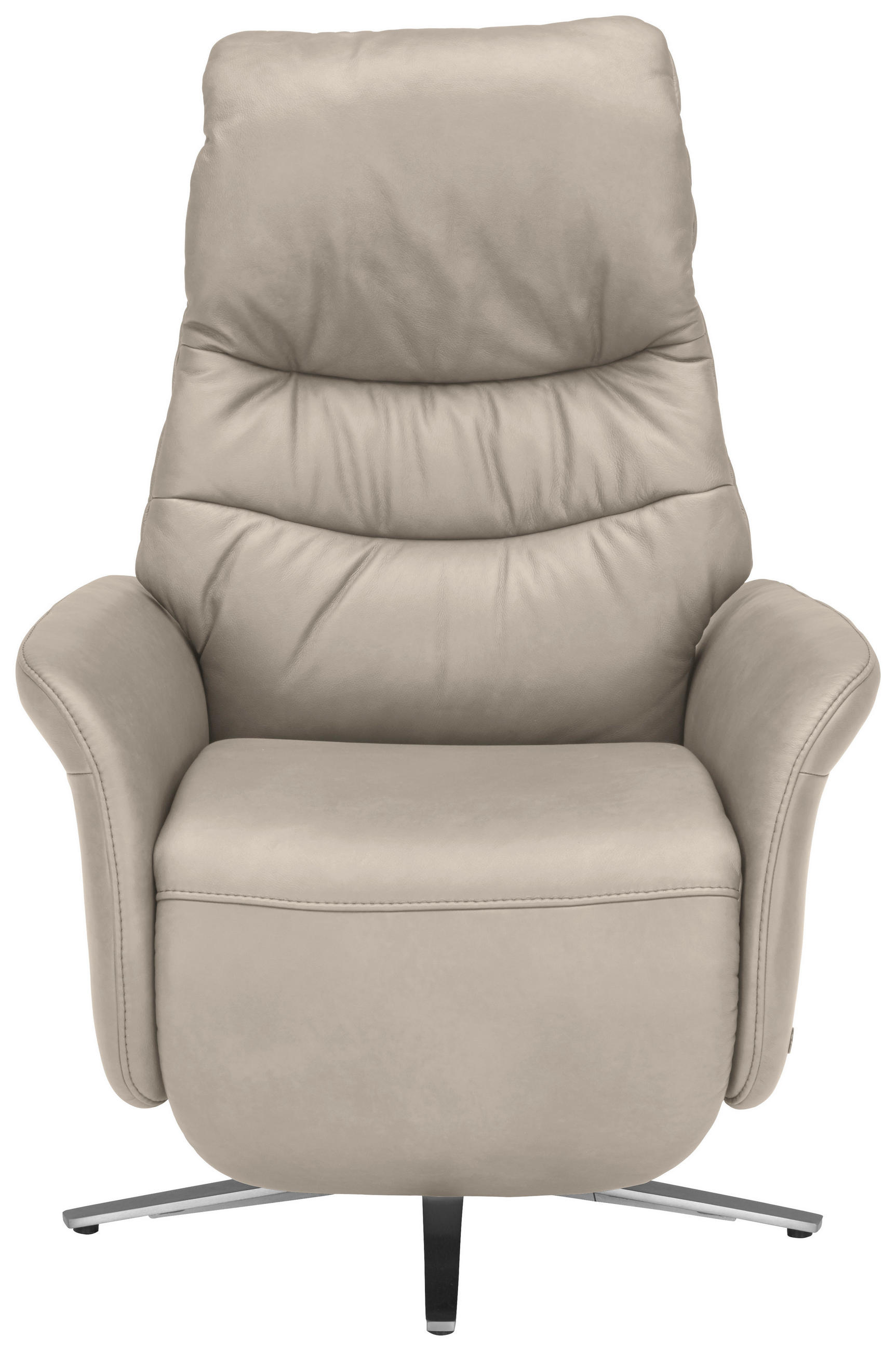 RELAXSESSEL in Leder Creme  - Edelstahlfarben/Creme, Design, Leder/Metall (78/117/89cm) - Himolla Komfortklass