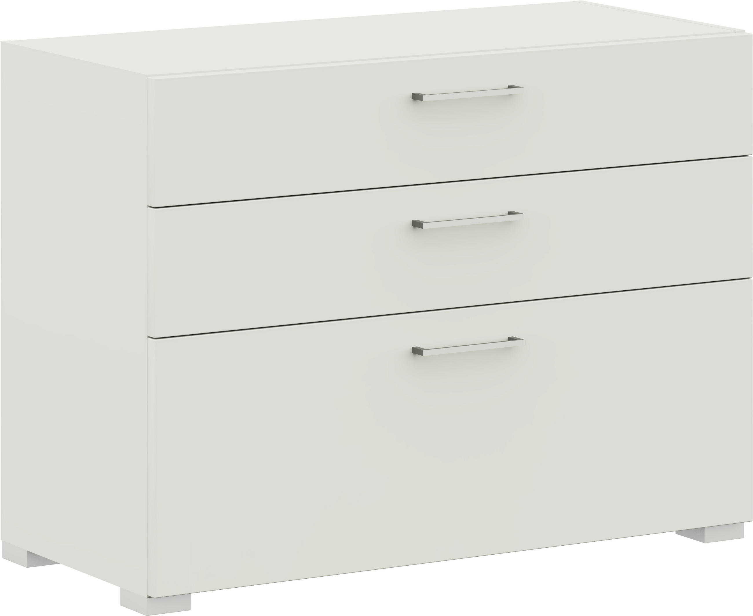 KOMMODE  in 100/72,8/41,9 cm  - Edelstahlfarben/Weiß, Design, Holzwerkstoff/Metall (100/72,8/41,9cm) - Cantus