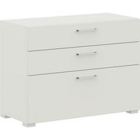 KOMMODE 100/72,8/41,9 cm  in Weiss  - Weiss/Edelstahlfarben, Design, Holzwerkstoff/Metall (100/72,8/41,9cm) - Cantus