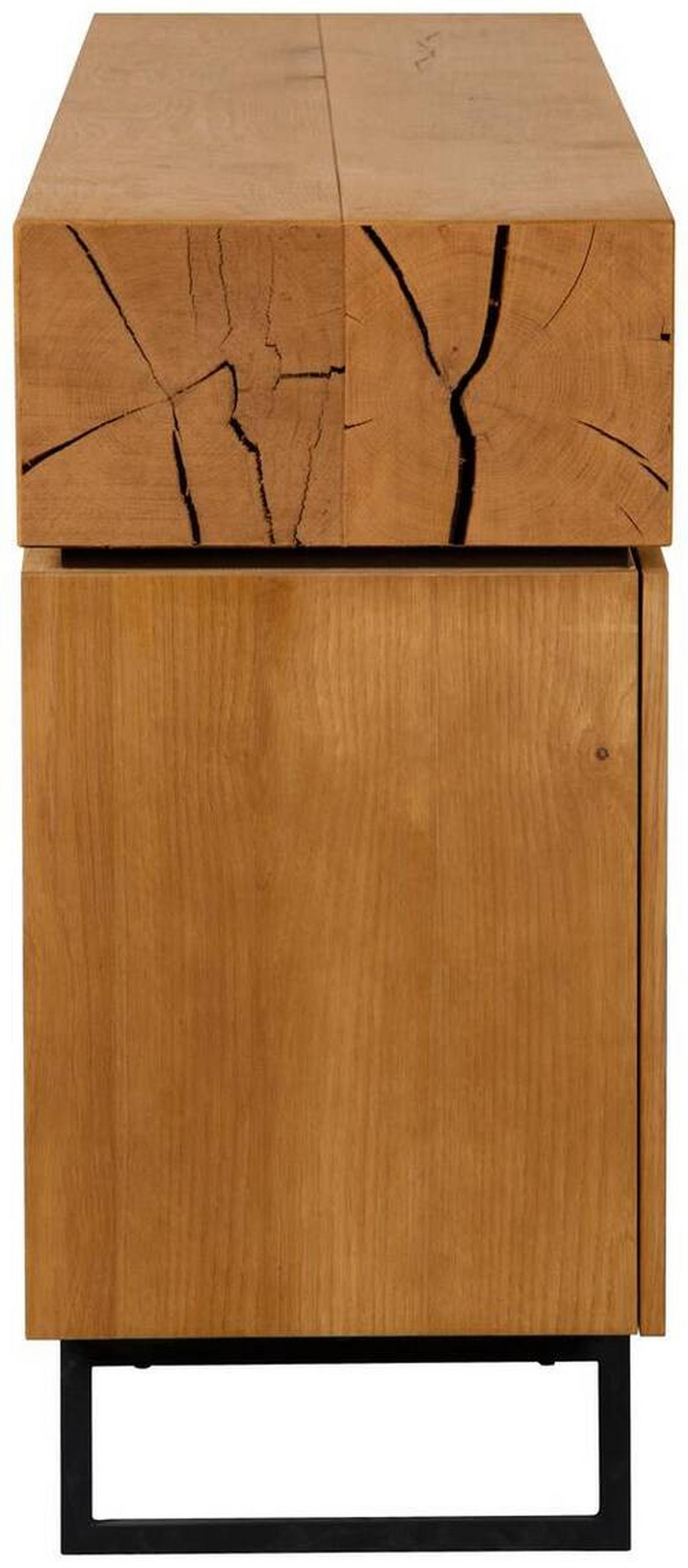 SIDEBOARD 120/86/40 cm  - svart/ekfärgad, Design, metall/trämaterial (120/86/40cm) - MID.YOU