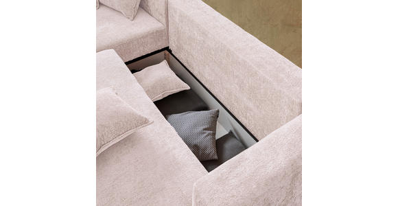 ECKSOFA Beige Chenille - Beige/Schwarz, Design, Kunststoff/Textil (194/307cm) - Carryhome