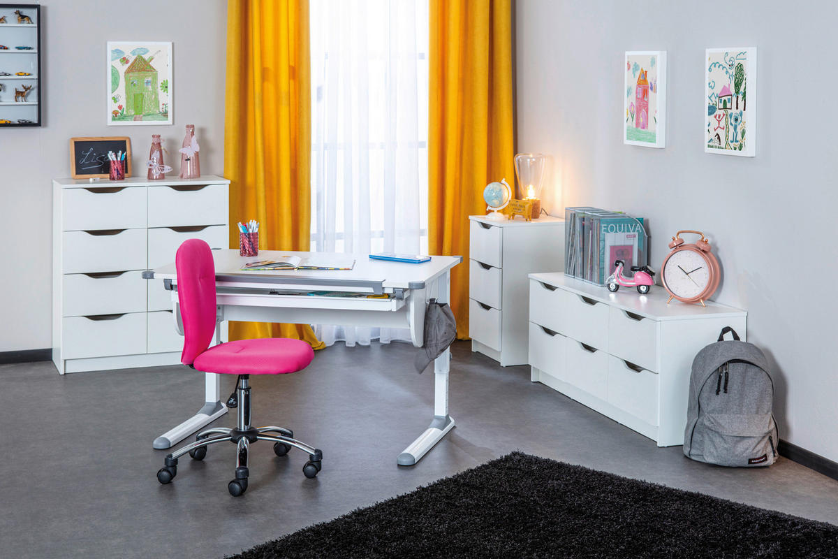 JUGENDSCHREIBTISCH 110/68/55 cm  in Weiss  - Weiss, Modern, Holzwerkstoff/Metall (110/68/55cm) - MID.YOU