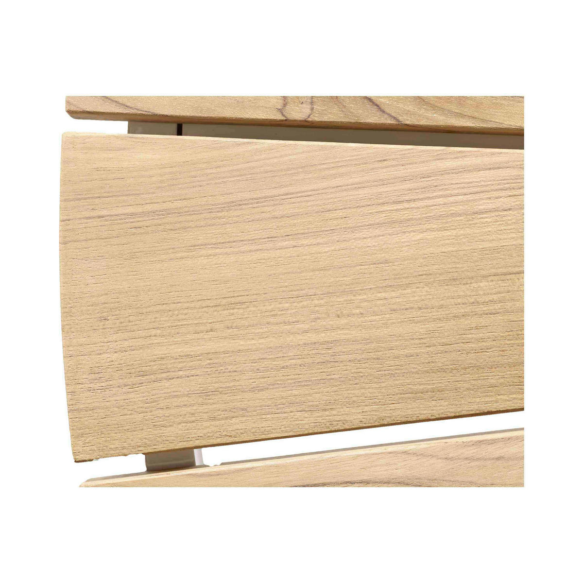 GARTENTISCH 130/130/74 cm Holz, Metall rund  - Weiß Hochglanz/Teakfarben, Natur, Holz/Metall (130/130/74cm) - Gardenson