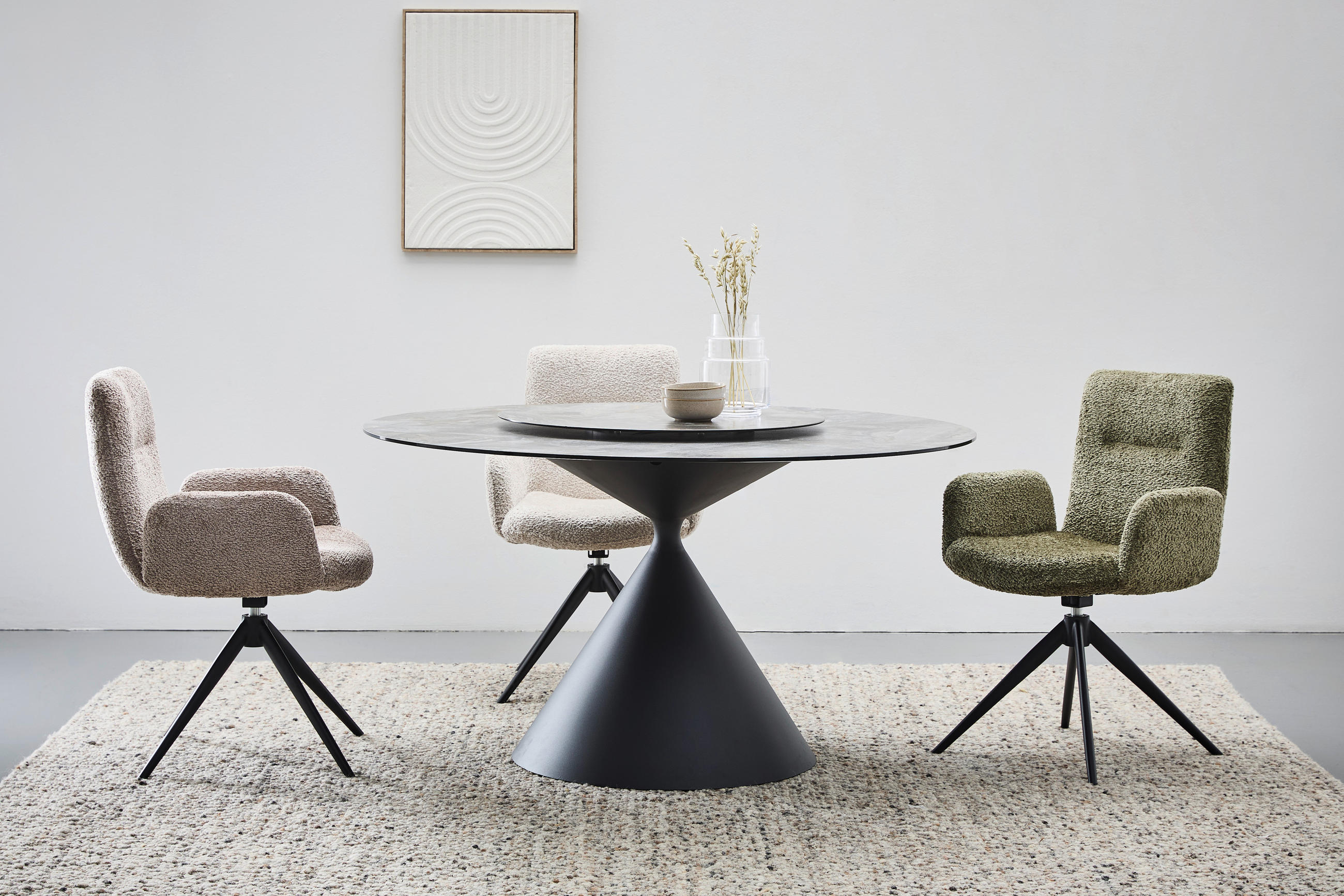 ESSTISCH in Metall, Glas, Holzwerkstoff 140/140/79 cm  - Schwarz, Design, Glas/Holzwerkstoff (140/140/79cm) - home24