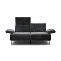 2-SITZER-SOFA in Samt Anthrazit  - Anthrazit/Schwarz, Design, Textil/Metall (164-194/85/86-94cm) - SENSOO