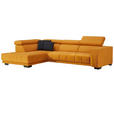 ECKSOFA Gelb Mikrofaser  - Gelb/Schwarz, Design, Textil/Metall (207/301cm) - Xora
