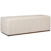 HOCKERBANK 122/41/45 cm Webstoff Beige Kiefer Sperrholz  - Beige/Naturfarben, Design, Holz/Textil (122/41/45cm) - MID.YOU