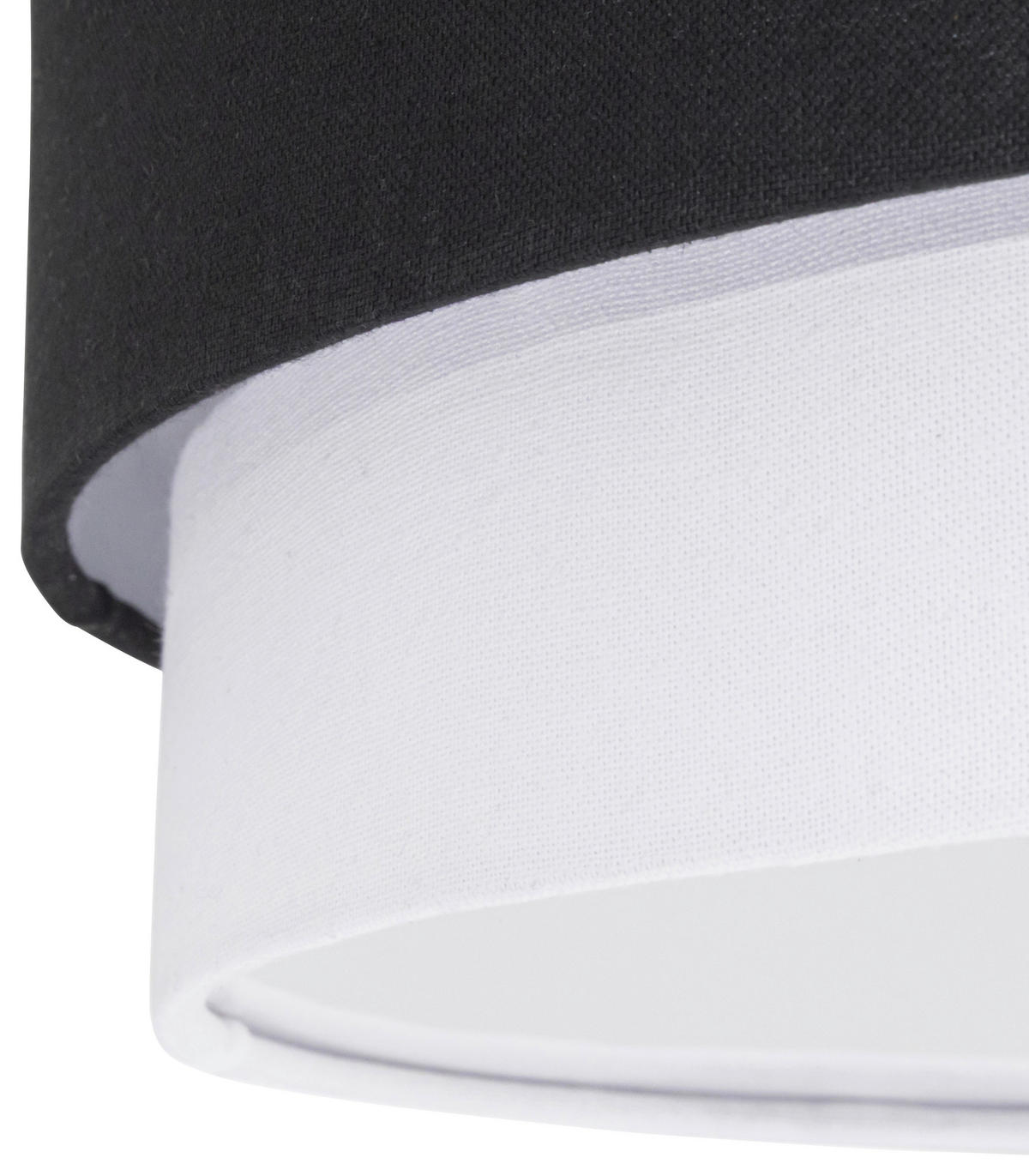 DECKENLEUCHTE  45/13 cm    - Schwarz/Weiß, MODERN, Kunststoff/Textil (45/13cm) - Novel
