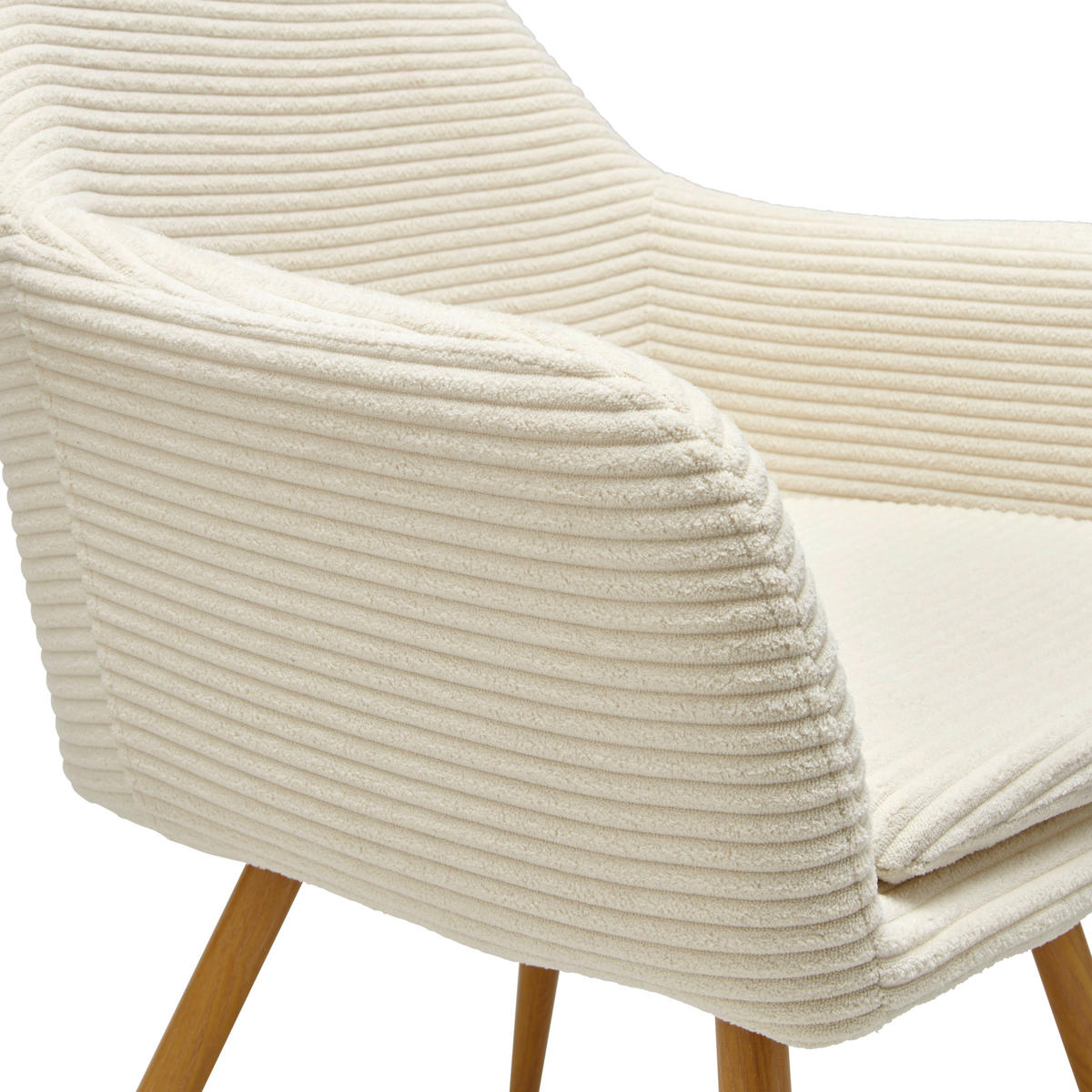 ARMLEHNSTUHL  in Eisen Cord  - Beige/Naturfarben, LIFESTYLE, Textil/Metall (57/83/62cm) - MID.YOU