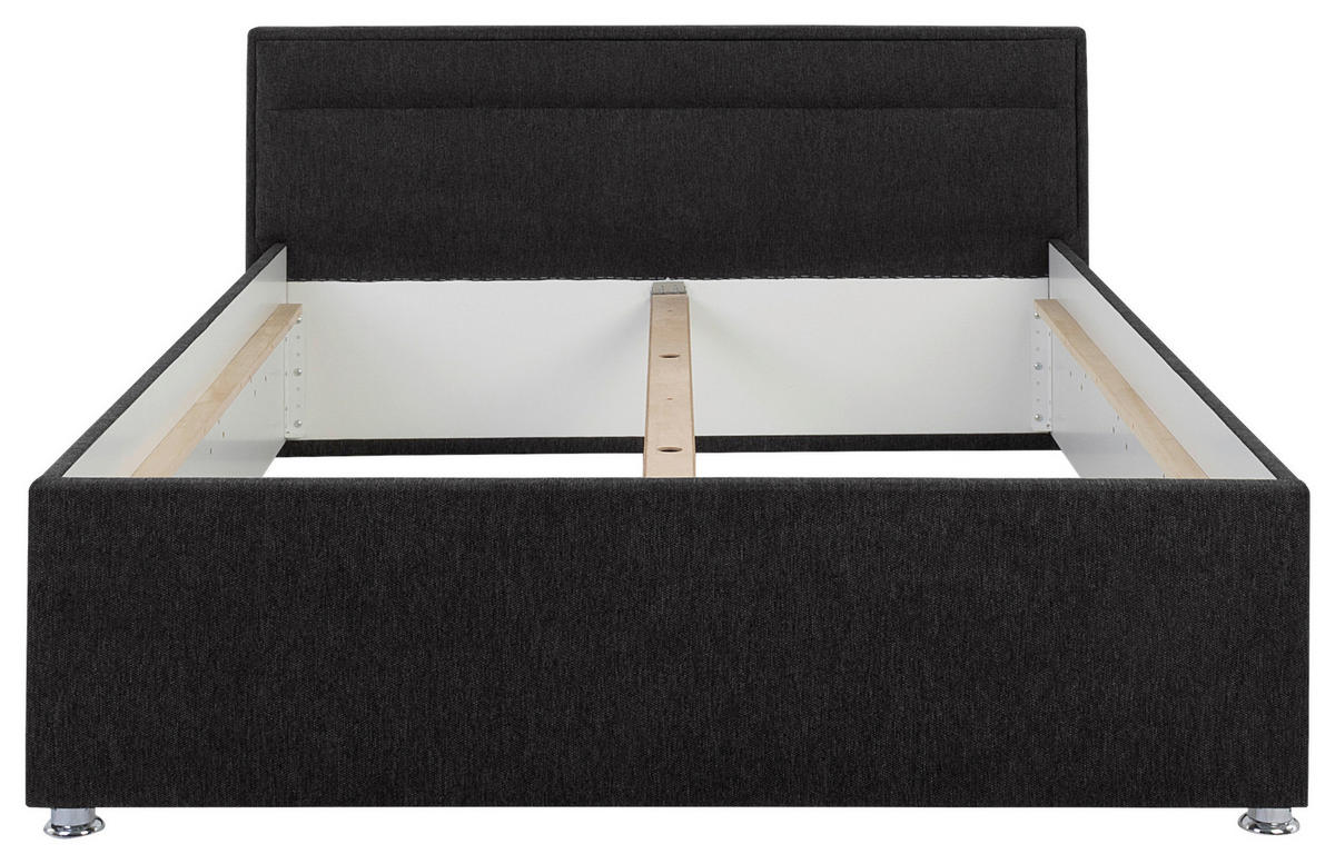 POLSTERBETT Matratze, Lattenrost, Bettkasten Anthrazit 140/200 cm  - Anthrazit, MODERN, Holz/Kunststoff (140/200cm) - MID.YOU