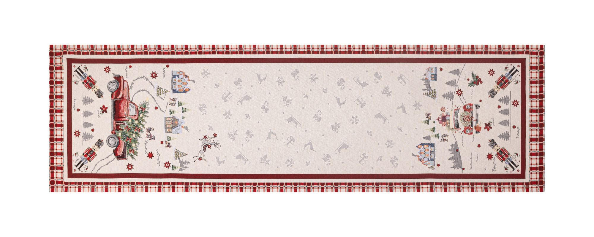 ÚZKY OBRUS, 40/140 cm, bordová - bordová, Basics, textil (40/140cm) - X-Mas