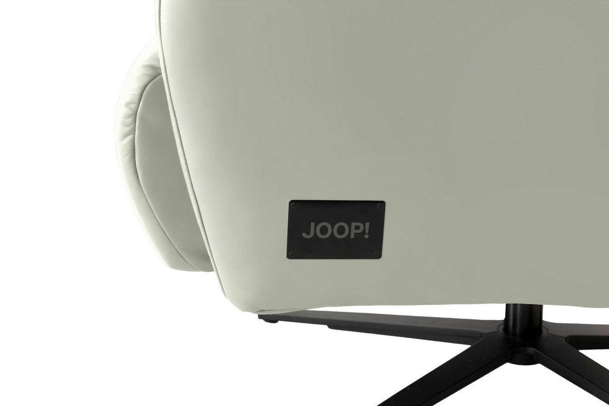 RELAXSESSEL Leder Silberfarben  - Silberfarben/Schwarz, Modern, Leder/Metall (66/110/83cm) - Joop!