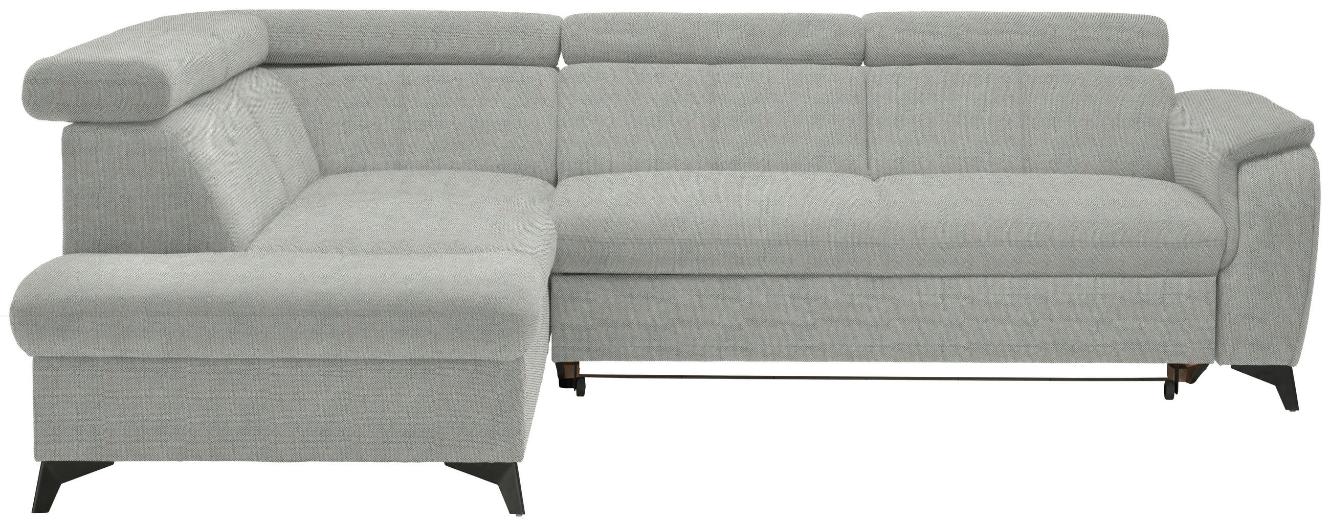 ECKSOFA in Webstoff Silberfarben  - Silberfarben/Schwarz, Design, Textil/Metall (203/260cm) - Stylife