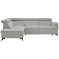 ECKSOFA in Webstoff Silberfarben  - Silberfarben/Schwarz, Design, Textil/Metall (203/260cm) - Stylife