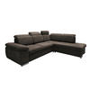 ECKSOFA Dunkelbraun Mikrofaser  - Chromfarben/Dunkelbraun, Design, Textil/Metall (283/228cm) - Livetastic