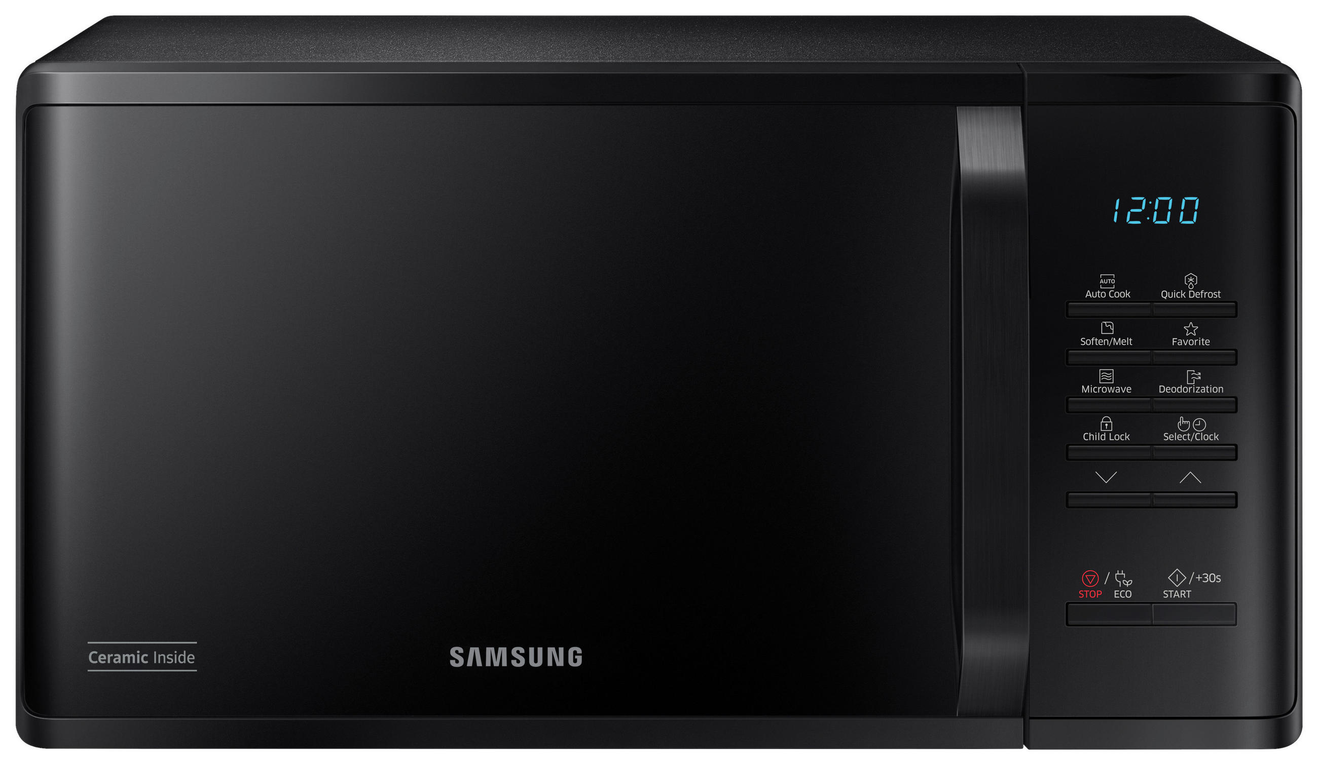MIKROWELLE MS23K3513AK/EG  - Schwarz Hochglanz, Basics, Glas/Kunststoff (48,9/27,5/37,4cm) - Samsung