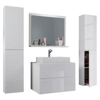BADEZIMMER 5-teilig 127 cm  - Weiss, Modern, Keramik/Holzwerkstoff (127cm) - MID.YOU