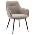 ARMLEHNSTUHL  Stoffauswahl, inklusive Armlehnen Cord  - Taupe/Schwarz, Design, Textil/Metall (57/85/60cm) - Novel