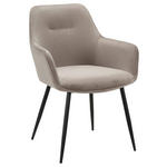 ARMLEHNSTUHL  Stoffauswahl, inklusive Armlehnen Cord  - Taupe/Schwarz, Design, Textil/Metall (57/85/60cm) - Novel