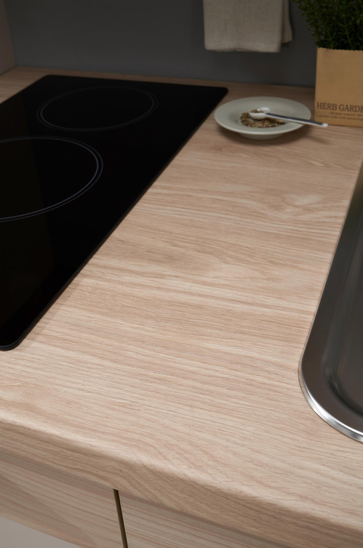 KÜCHENBLOCK   in Eichefarben, Kaschmir  - Kaschmir/Eichefarben, Trend, Holzwerkstoff/Metall (150/210/60cm) - MID.YOU