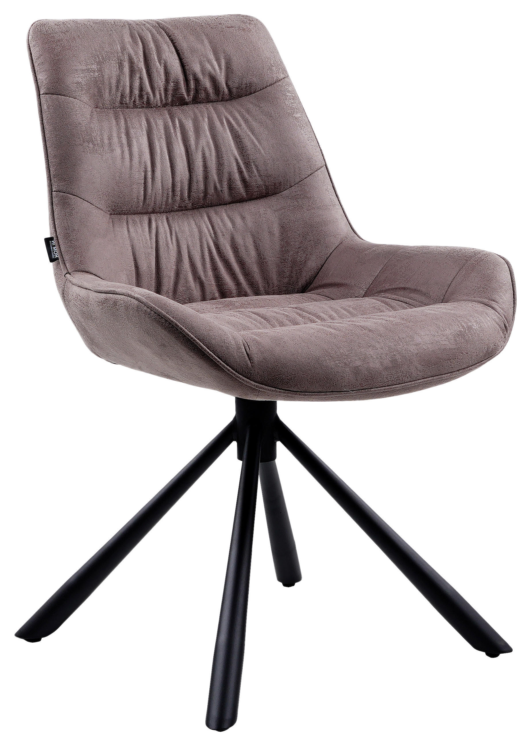 STUHL - Taupe/Schwarz, Design, Textil/Metall (57/84/63cm) - Hom`in