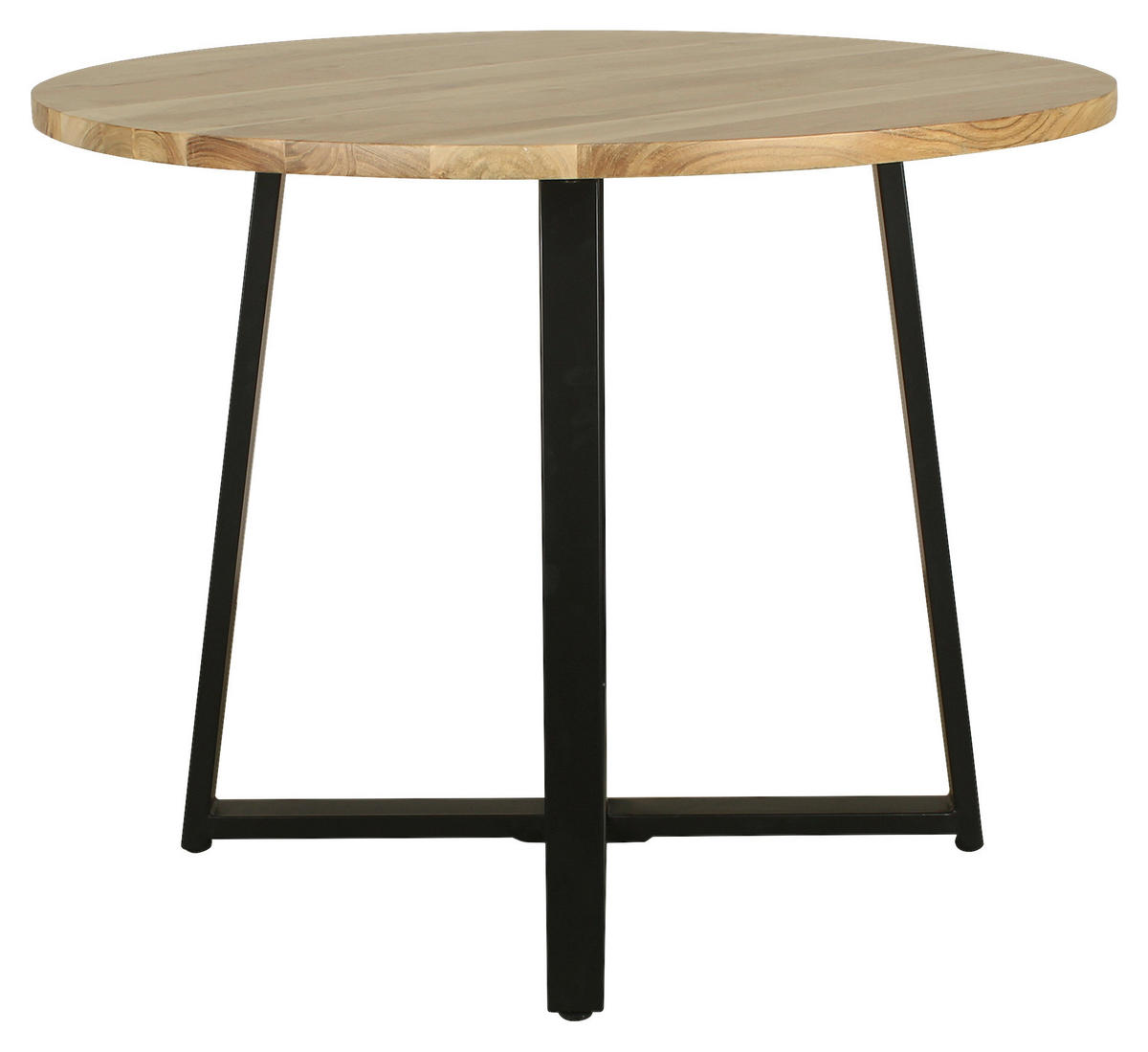 ESSTISCH in Holz, Metall 100/100/77 cm  - Schwarz/Akaziefarben, MODERN, Holz/Metall (100/100/77cm) - MID.YOU