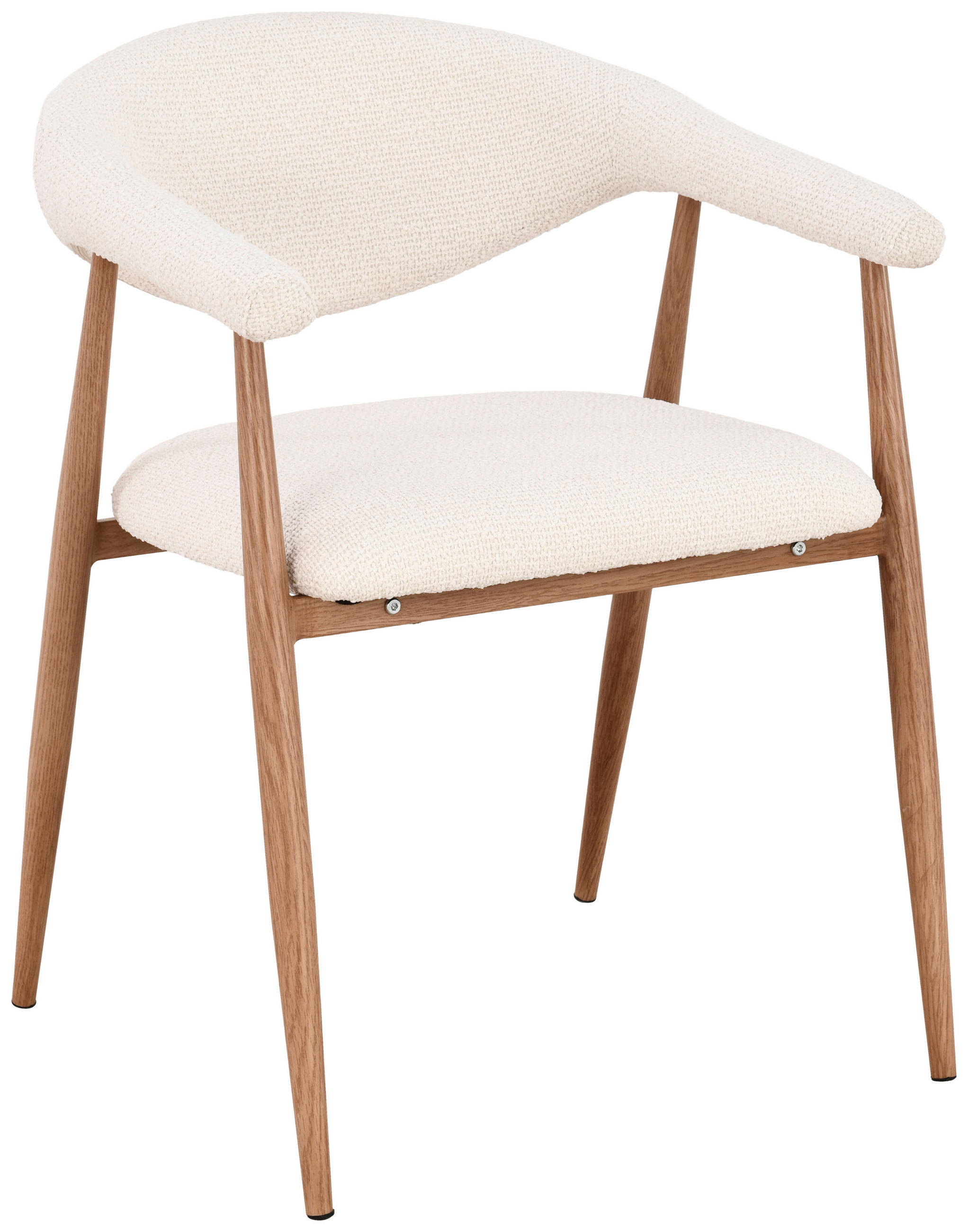 ARMLEHNSTUHL  Stoffauswahl Bouclé  Creme, Eichefarben  - Eichefarben/Creme, Design, Textil/Metall (58/78/60cm) - Lomoco
