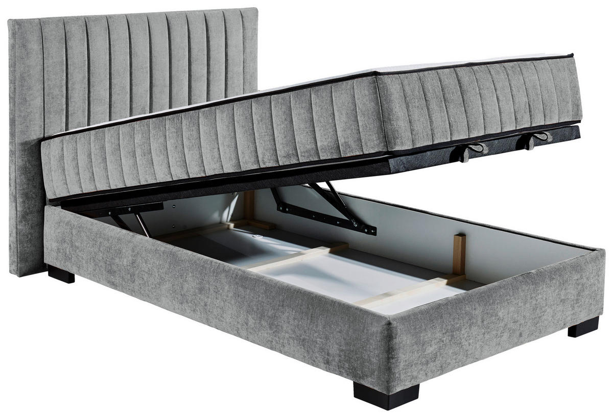 BOXBETT 120/200 cm  in Anthrazit  - Anthrazit/Schwarz, MODERN, Holzwerkstoff/Kunststoff (120/200cm) - MID.YOU