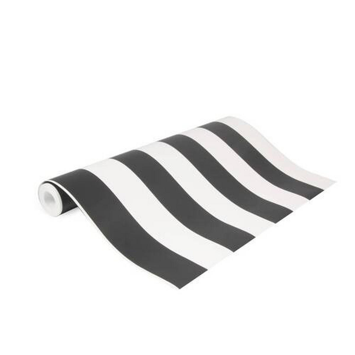 NON WOVEN-TAPET 53/1000 cm  - vit/svart, Basics, papper/plast (53/1000cm)