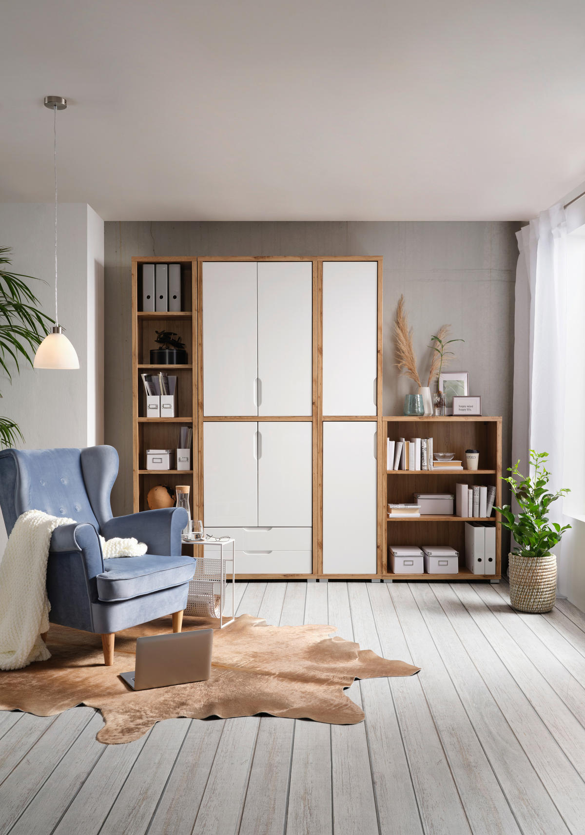 REGAL Eichefarben  - Eichefarben/Silberfarben, MODERN, Holzwerkstoff (44/218/36cm) - Xora