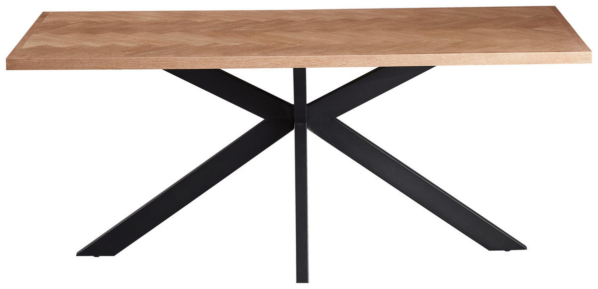 JÍDELNÍ STŮL, dub, barvy dubu, 180/90/76 cm - barvy dubu/černá, Moderní, kov/dřevo (180/90/76cm) - MID.YOU