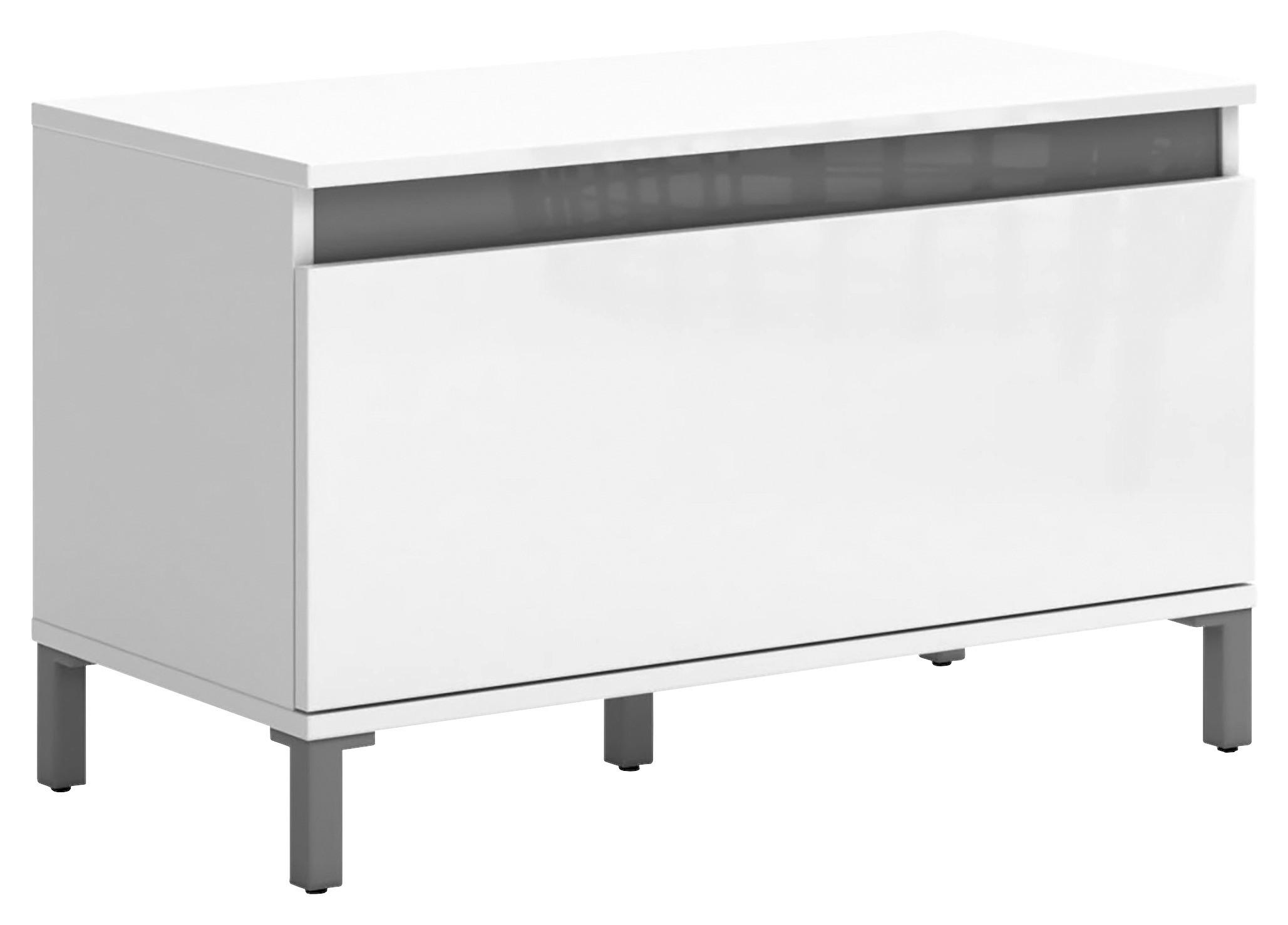 GARDEROBENBANK 80/48/38 cm  - Weiss/Anthrazit, Design, Holzwerkstoff/Kunststoff (80/48/38cm) - Xora