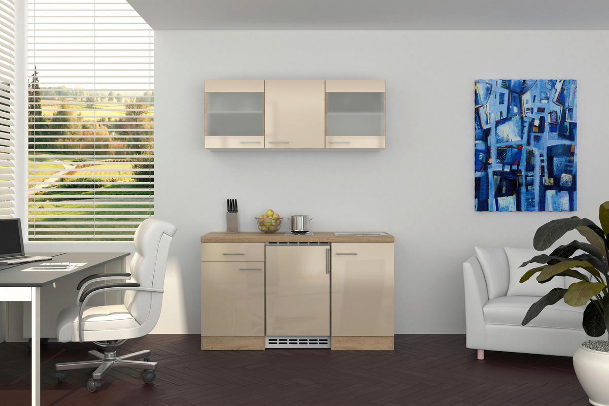 MINIKUCHYNĚ NEPAL 150,5 - Sonoma dub/kašmírová, Moderní, kov/kompozitní dřevo (150,5cm) - FlexWell