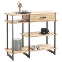 KONSOLENTISCH in Holz, Metall 110/93,5/40 cm    - Eichefarben/Schwarz, Natur, Holz/Metall (110/93,5/40cm) - Livetastic