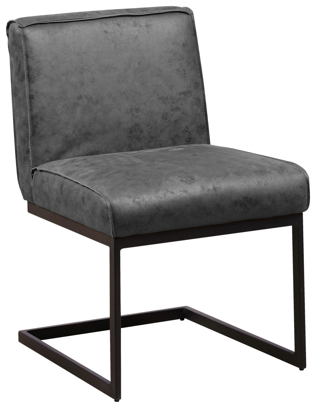 SADA STOL. S PRUŽ. PODNOŽÍM, mikrovlákno, antracitová - antracitová, Konventionell, kov/textil (53/81/61cm) - MID.YOU