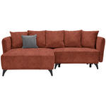 ECKSOFA in Chenille Rostfarben  - Rostfarben/Schwarz, LIFESTYLE, Textil/Metall (172/255cm) - Carryhome