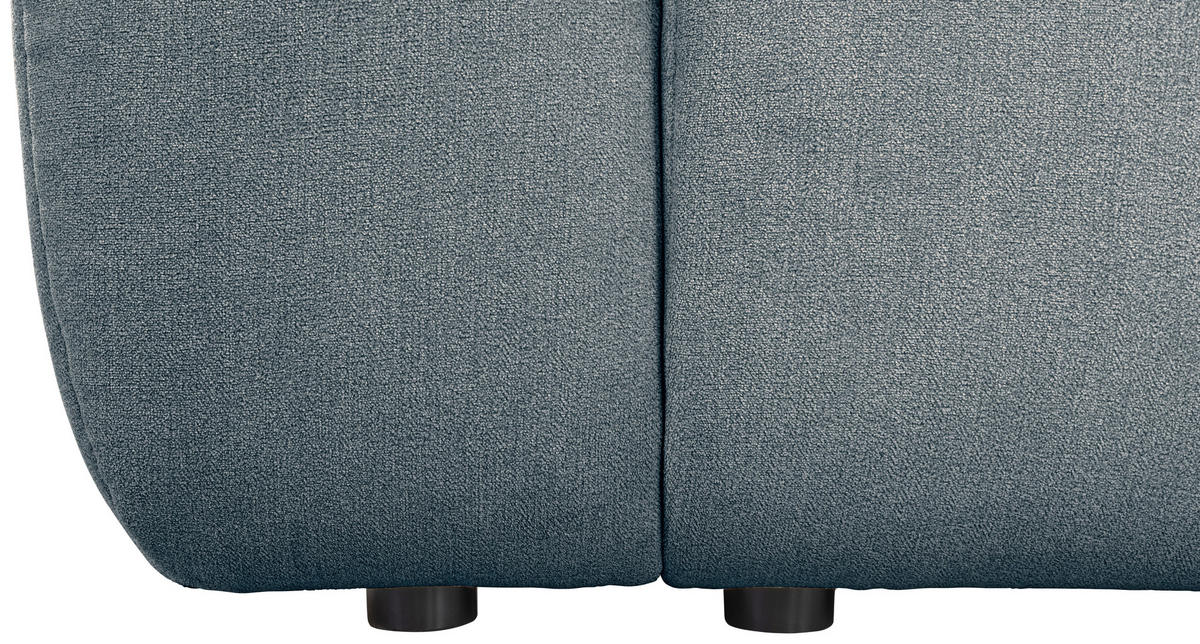 ECKSOFA in Velours Blau  - Blau/Schwarz, Konventionell, Kunststoff/Textil (298/168cm) - Carryhome