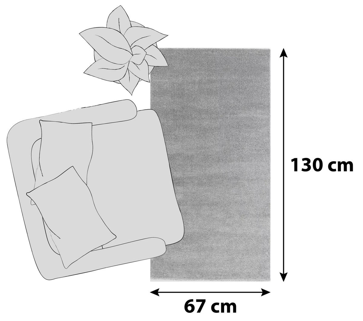 HOCHFLORTEPPICH 67/130 cm Pure Silberfarben  - Silberfarben, Basics, Textil (67/130cm) - Schöner Wohnen