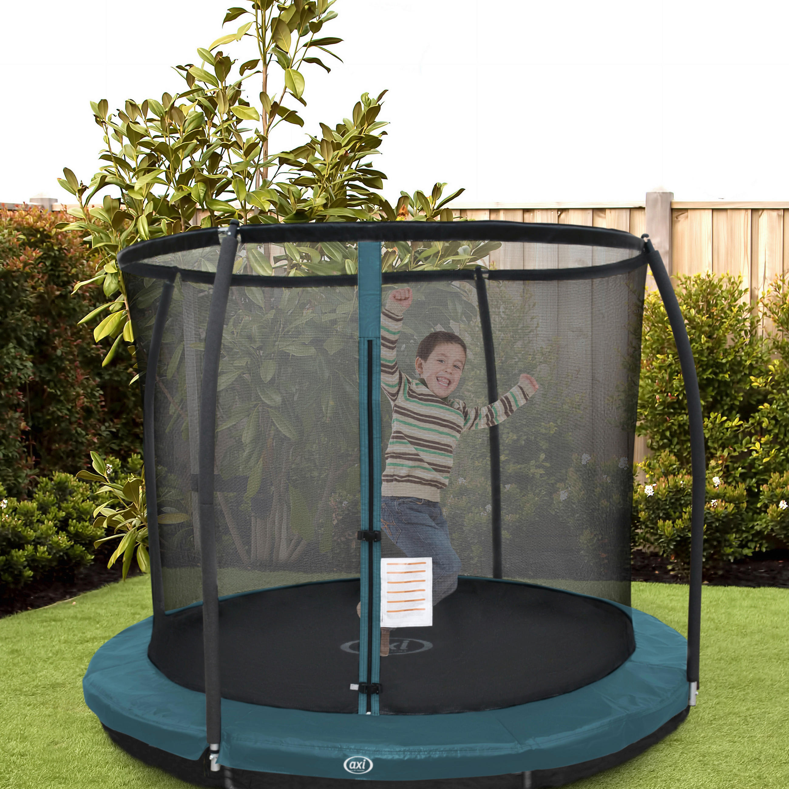 TRAMPOLIN  - Schwarz/Grün, KONVENTIONELL, Kunststoff/Metall (244/210/244cm) - Ambia Garden