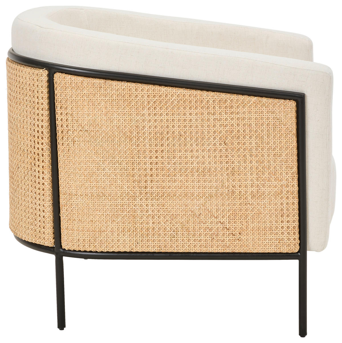 COCKTAILSESSEL in Leinenoptik Creme  - Creme/Schwarz, Trend, Holz/Textil (73/85/80cm) - Livetastic