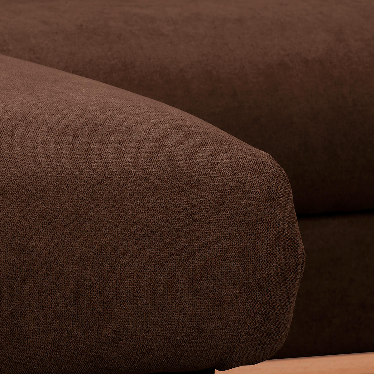 ECKSOFA in Mikrofaser Braun  - Wengefarben/Braun, Design, Holz/Textil (150/230cm) - Livetastic